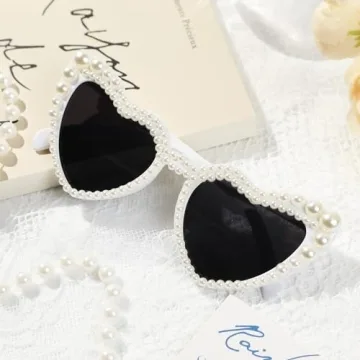 Stylish YOGFIT Heart Pearl Sunglasses for Women