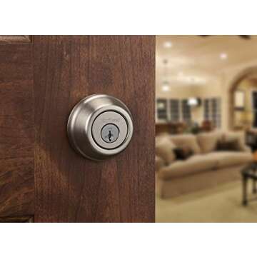 Kwikset 99140-130 Signature Series 2nd Gen Round Smart Lock Featuring SmartKey Security and Home Connect Technology Traditional Z-Wave Plus Deadbolt, Satin Nickel