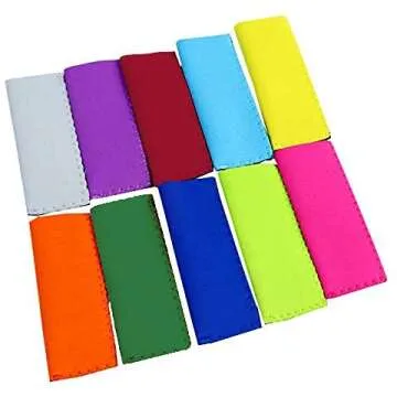 CREPRO Ice Pop Sleeves, 10 Pack Popsicle Holders Bags, Original Neoprene Freezer Popsicle Covers, 10 Colors (Original)