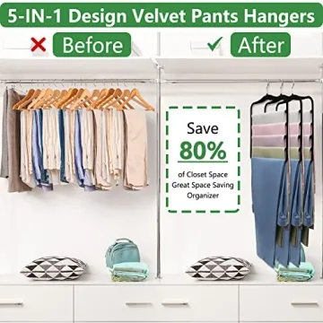 Space-Saving Velvet Pants Hangers for Closet Organization