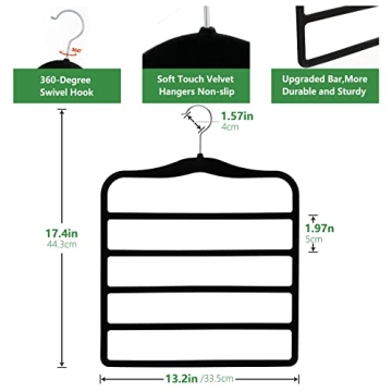Space-Saving Velvet Pants Hangers for Closet Organization