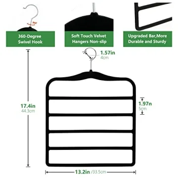 Space-Saving Velvet Pants Hangers for Closet Organization