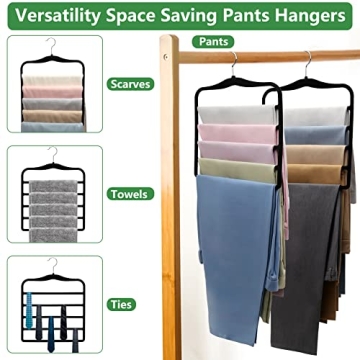 Space-Saving Velvet Pants Hangers for Closet Organization