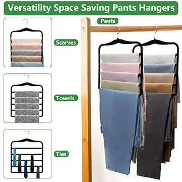 Space-Saving Velvet Pants Hangers for Closet Organization