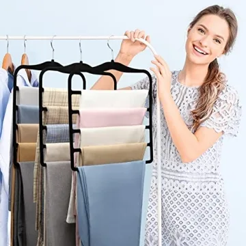 Space-Saving Velvet Pants Hangers for Closet Organization