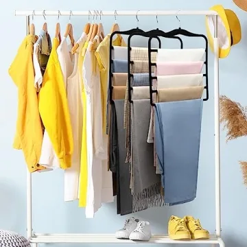Space-Saving Velvet Pants Hangers for Closet Organization