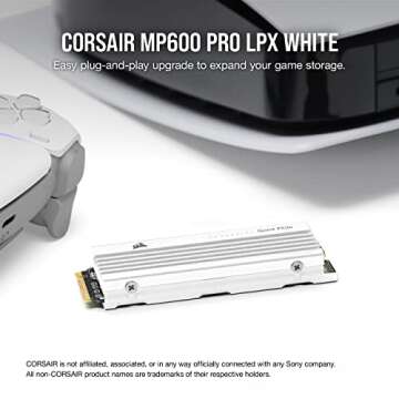 Corsair MP600 PRO LPX 1TB M.2 NVMe PCIe x4 Gen4 SSD - Optimised for PS5 (Up to 7,100MB/sec Sequentia...