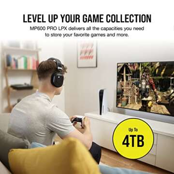 Corsair MP600 PRO LPX 1TB M.2 NVMe PCIe x4 Gen4 SSD - Optimised for PS5 (Up to 7,100MB/sec Sequential Read & 5,800MB/sec Sequential Write Speeds, High-Speed Interface, Compact Form Factor) White