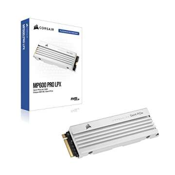 Corsair MP600 PRO LPX 1TB M.2 NVMe PCIe x4 Gen4 SSD - Optimised for PS5 (Up to 7,100MB/sec Sequential Read & 5,800MB/sec Sequential Write Speeds, High-Speed Interface, Compact Form Factor) White