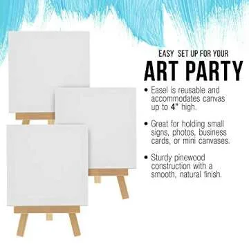 U.S. Art Supply Mini Easel Kit - 12 Pack of Easels & Canvases