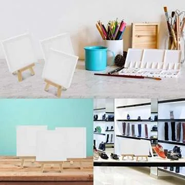 U.S. Art Supply Mini Easel Kit - 12 Pack of Easels & Canvases