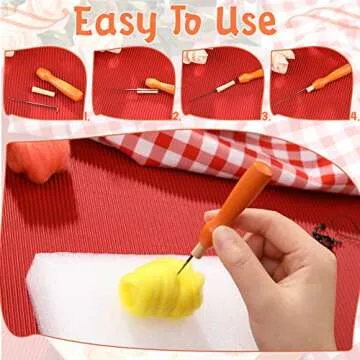 Mayboos Needle Felting Kit, Wool Roving 20 Colors Set, Wool Felting Tool Starter Kit Felt Molds with Portable Storage Box for DIY Craft Home Decoration