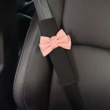 2/4 PCS Car Seat Belt Covers, Cute Bow Seat Belt Cover Pad, Seatbelt Shoulder Strap Pads Covers for ...