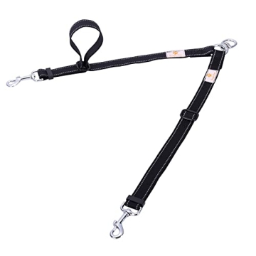Dog Leash Splitter Double Dog Leash Coupler, No Tangle Double Dog Walking & Trainning Leash, Adjusta...