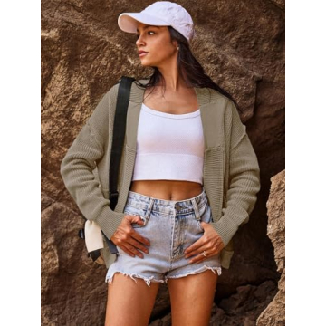 SENSERISE Womens Cardigan Sweaters Chunky Cable Knit Sweater Open Front Long Sleeve Outerwear Coats Fall Outfits(Light Coffee Brown,XL)