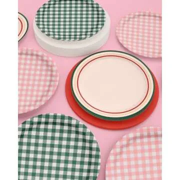 xo, Fetti Camp Gingham Paper Plates - 24 pk, 9" | Bachelorette Decorations, Camp Bride, Getting Lit ...