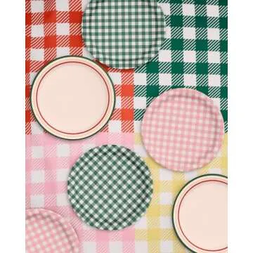 xo, Fetti Camp Gingham Paper Plates - 24 pk, 9" | Bachelorette Decorations, Camp Bride, Getting Lit + Getting Hitched, Gingham Birthday Party, Glamping Baby Shower Supplies, Cool Cake Plates