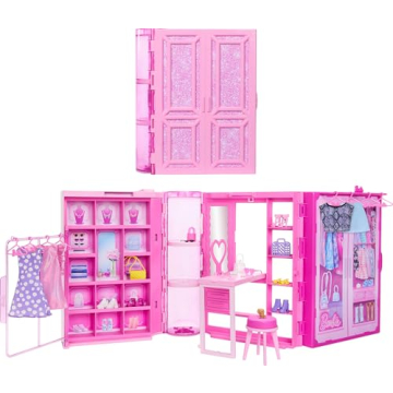 Barbie Dream Closet Toy Playset & Storage with Clothes & Accessories, 3 feet Wide with 25+ Pieces, I...