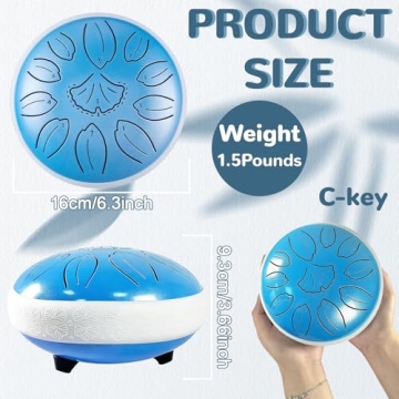 TUOKING Steel Tongue Drum - Soothing C Key Music Instrument