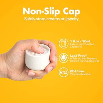 ONUCP Silicone Travel Containers | TSA-approved, BPA-free, Eco-friendly | 1oz (30ml) Portable Travel Containers | 4-pack, Sand Beige