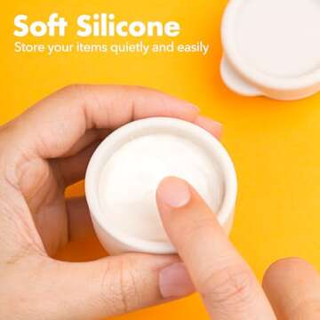 ONUCP Silicone Travel Containers | TSA-approved, BPA-free, Eco-friendly | 1oz (30ml) Portable Travel Containers | 4-pack, Sand Beige