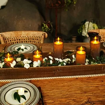 Homemory Gray Flameless Candles with Remote and Timer