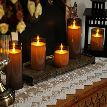 Homemory Gray Flameless Candles with Remote and Timer
