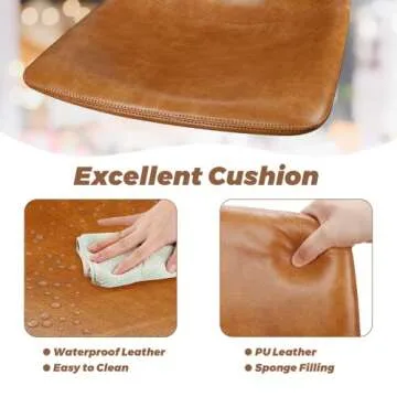 Aowos Bar Stools Set of 2, Modern Faux Leather Design