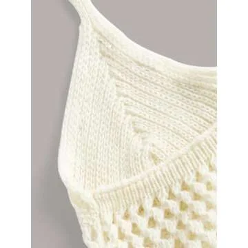 Shop Verdusa Women's Hollow Out Cami Tie Back Knit Top