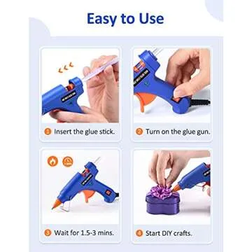 Wetopia Mini Hot Glue Gun with 30 Sticks - Safe and Fast