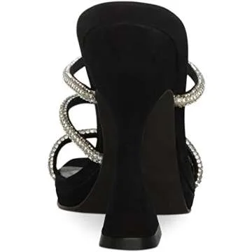 Steve Madden womens Libbie Heeled Sandal, Black Nubuck, 8 US