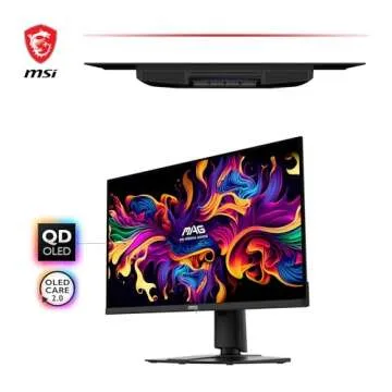 MSI MAG 271QPX QD-OLED, 27 OLED Gaming Monitor, 2560 x 1440 (QHD), OLED 0.03ms Response time, 360Hz, True Black HDR 400, HDMI, DP Port, USB Type C, Tilt, Height