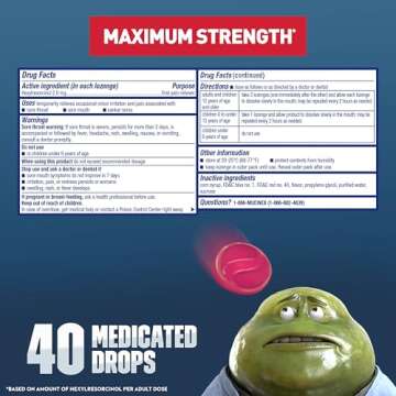 Mucinex Instasoothe Sore Throat Relief, Sore Throat Lozenges, Sore Throat Medicine with Hexylresorcinol, Cough Drops Alternative, 40 Elderberry & Wild Cherry Medicated Numbing Throat Drops