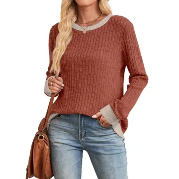 Buy SAMPEEL Women’s Stylish Fall Sweater Pullover Tops