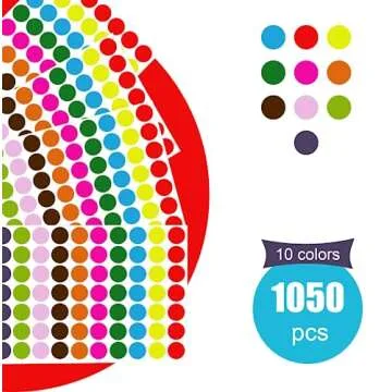 Blesstur 1050 PCS Colored Dot Stickers - Versatile & Eco-Friendly