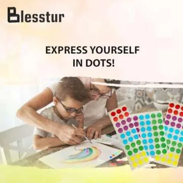 Blesstur 1050 PCS Colored Dot Stickers - Versatile & Eco-Friendly