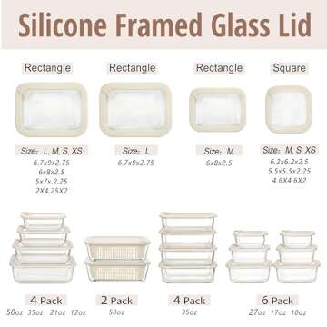 Urban Green Glass Food Storage Containers with Glass Lids, Microwave Safe Glass Food Container Set, Aitight Glass Meal Prep Container Set, LeakProof, 100% Plastic Free, 2 Pack