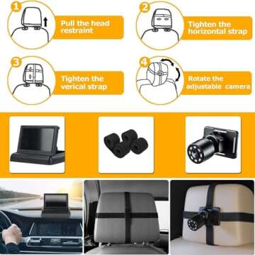 Itomoro Baby Car Mirror, View Infant in Rear Facing Seat with Wide Crystal Clear View,USB Easy Install baby car monitor 1080p