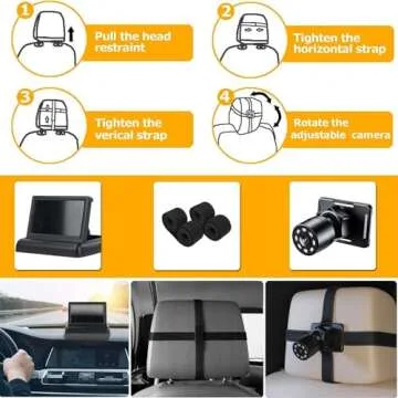 Itomoro Baby Car Mirror, View Infant in Rear Facing Seat with Wide Crystal Clear View,USB Easy Install baby car monitor 1080p