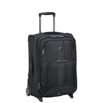 DELSEY Paris Sky Max Softside Expandable Luggage Suitcase, 2 Wheels, Black, 21 Inch (40328272000)