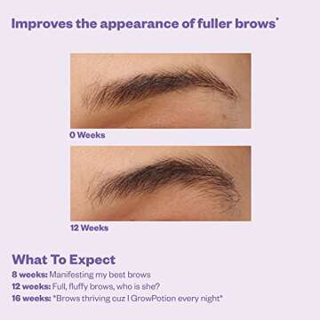 Kosas Grow Potion: Fluffy Brow and Lash Boosting Serum. Eyebrow and Eyelash Enhancing Serum