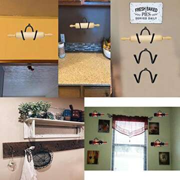 Rolling Pin Holder Rolling Pin Display Rack Rolling Pin Storage Rolling Pin Display Rack – Wall Mo...