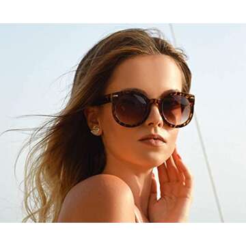 grinderPUNCH Polarized Sunglasses for Women Fashion Trendy Oversized Round Retro Vintage Style Polar...