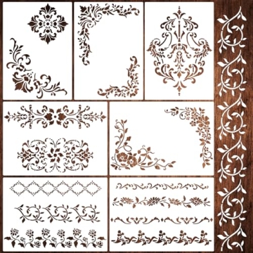 Elevate Your Decor with Reusable Damask Border Stencils for DIY Projects