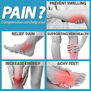 BLUEENJOY Copper Compression Socks for Women & Men (6 pairs) - Best Support for Nurses, Running, Hik...