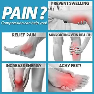 BLUEENJOY Copper Compression Socks for Women & Men (6 pairs) - Best Support for Nurses, Running, Hik...