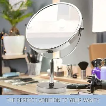 XXLarge Oversized 3X Weak Magnifying Mirror with Stand for Desk, Table, Retail Store Countertop, and Makeup Vanity - Double Sided 3X/1X Magnification - 17" Tall and 11" Wide
