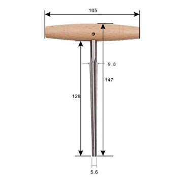 KAISH Violin Viola Peg Hole Reamer for 3/4 4/4 Violin 1:26 Taper with Wood Handle Violin Luthier Tool