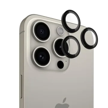 Pelican Camera Lens Protector w/ Aluminum Rings for iPhone 15 Pro Max/iPhone 15 Pro - 9H Tempered Gl...
