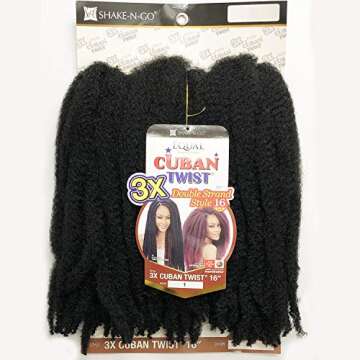MULTI PACK DEALS! Free Tress Equal Braids Double Strand Style 3X Cuban Twist 16" (1-PACK, 1B)